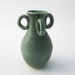 Ceramic vase with 3 handles, Pottery, beautiful vase, matte grayish green, lovely flower vase, home decor, wheel thrown, vases (No. N-va-13)