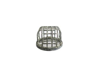 Vintage Square Metal Flower Frog Cage Style Desk Organizer