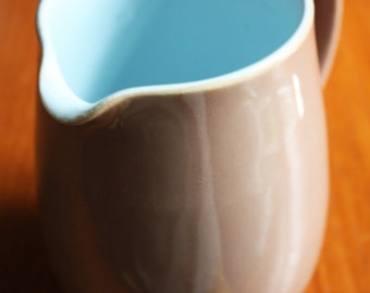 Langley, Milk Jug - Brown and Blue. Derby Pottery
