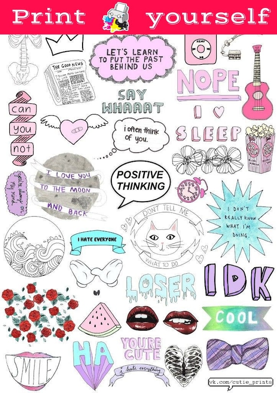 set 117 mockup printable tumblr stickers stickers set of