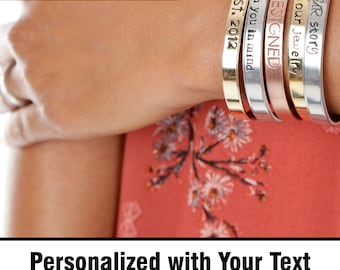Personalized Hand Stamped Jewelry - Mantra Bracelet - Custom Bracelet - Personalize Engraved Cuff - Expressions Bracelets Mantras