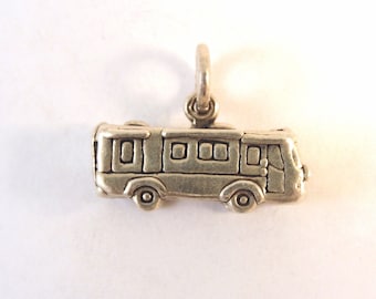 RV 3-D .925 Sterling Silver Charm Pendant New Motorhome Recreational Vehicle Camper Camping Travel Trailer vh21