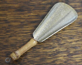 vintage brass and bamboo small shoehorn