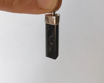 Black Tourmaline Sterling Silver Pendant