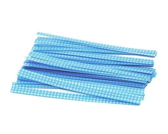 Ties for bags of candy or cookies - blue - ties for drawstring bags-candy - 12 cm - set of 10, 25 or 100