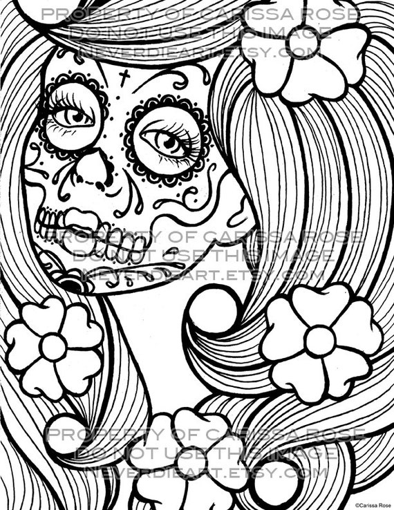 Day Of The Dead Tattoo Flash Digital Download Print Your Own