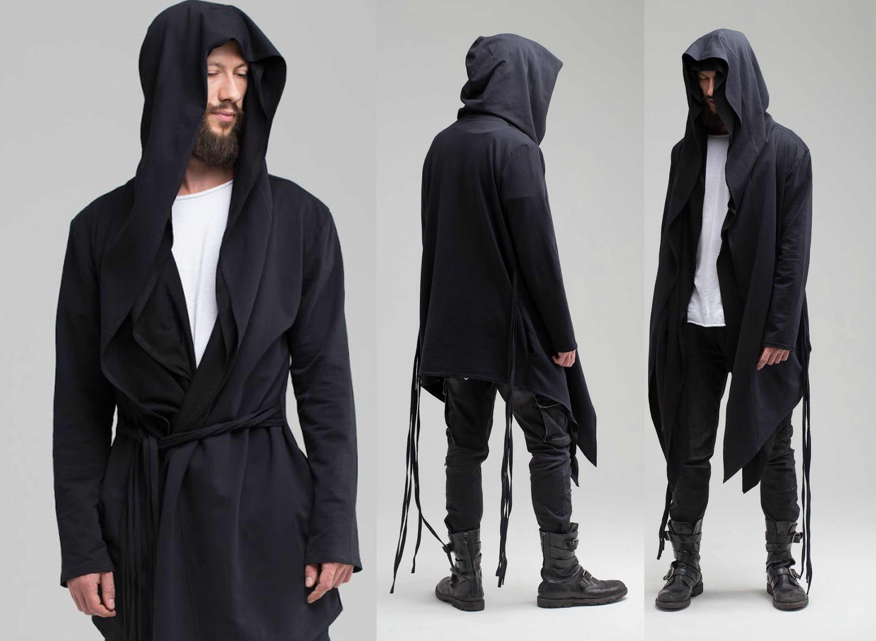 assassin's warm jacket cyberpunk clothing black cloak