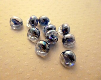 Set of 10 Lampwork Glass 10mm - 0811 PVG Circus drops