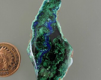 Azurite and Malachite Cabochon, Blue and Green Cab, Azurite and Malachite Arizona, Gift Cab. C2899, Hand Cut by 49erMinerals