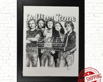 Rock and roll poster the eagles band Art Print