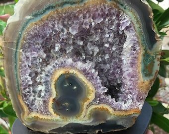 Amethyst Geode Decor Amethyst and Agate Display Large Amethyst Geode Amethyst Crystal Brazilian Amethyst Crystal Decor Display Geode