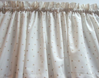 Off-White Valance with Gold Triangles Curtain Window Treatment For Any Room