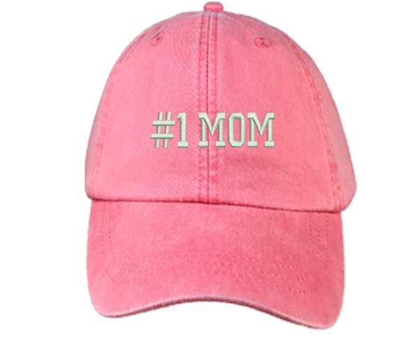 Mothers Day Gifts | MOM #1 , Washed , Baseball Cap , Dad Hats , Baseball Hat , Embroidered , Gifts For Mom , Presents For Mom , Womens Hats
