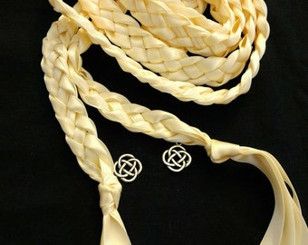 Ivory Handfasting Ceremony Braid- Celtic Knot- 6 or 9 feet- Wedding- Binding Rope- Handfasting Cord- Braided Together