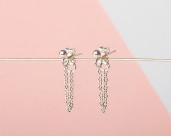 Silver chain earrings | Gold chain earrings | Chain drop earrings | Minimalist earrings | Simple earrings | Threader earrings