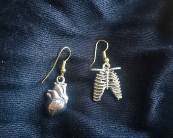 Heart and Ribcage Earrings