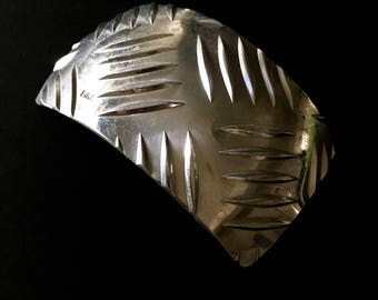 vintage huge aluminium hair barrette