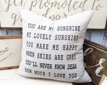You Are My Sunshine Pillow Cover