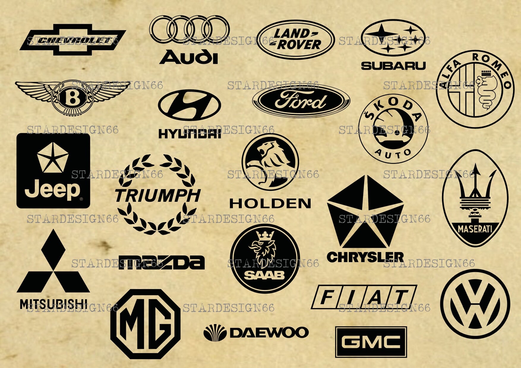 Digital SVG PNG JPG Car Logotypes, vector, clipart, silhouette, instant