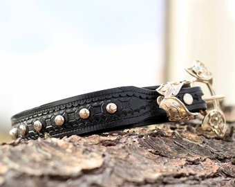 Hand Stamped Leather Belt w/ Spots