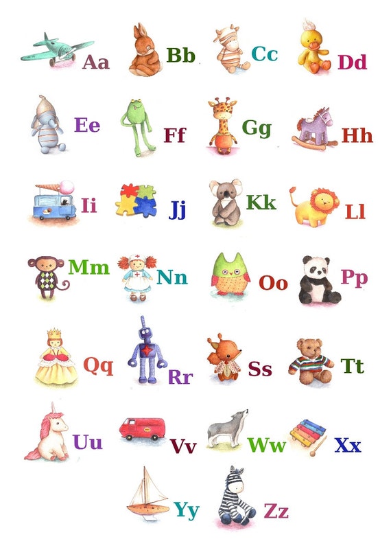 ABC Alphabet Poster A4 Print Toy Alphabet Nursery Decor