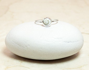 Sterling Silver Shell Stack Ring, Shell Ring, Stackable Ring, Stacking Ring, Silver Ring, Thin Ring, Tiny Ring, Minimalist Ring, Stack Ring