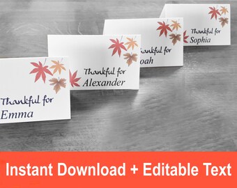 Thanksgiving Printable Place Card, Folded Place Cards, DIY place cards, Table Tent, Name Card, Thanksgiving Seating, Thanksgiving Table