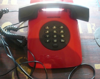 VINTAGE FRENCH Red Telephone 80 '