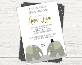 Elephant Bridal Shower Invitation