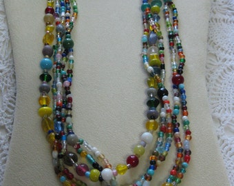 Y- Glass Mardi Gras beads from New Orleans-Carnival --Parade
