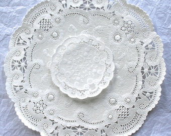 French Lace Paper Doilies, 4" ,5", 6", 8", 10"