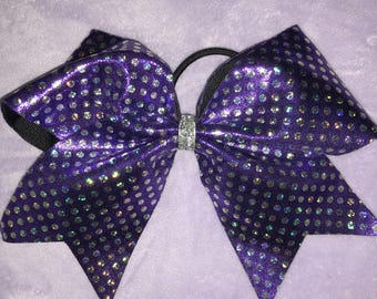 cheer bow metallic purple