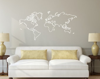 world map outline decal sticker db374