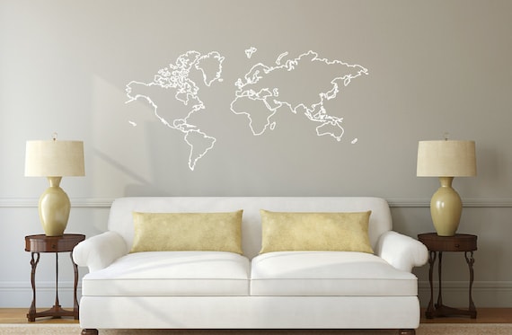 world map outline decal sticker db374
