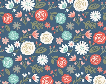 1 Yard Heart and Soul by Deena Rutter and Seek Good Works for Riley Blake Designs - 6700 Navy Heart Main