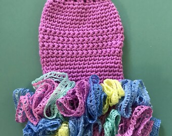 XSMALL Purple Ruffled Sweater Dress