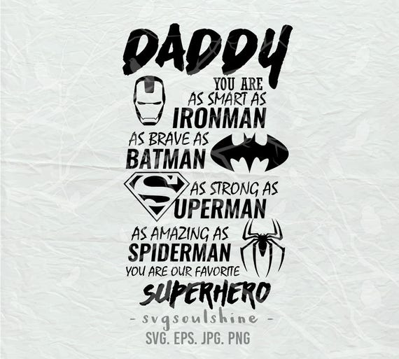 Download Superhero Daddy SVG Superhero Dad File Silhouette Cut File