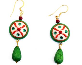 Earrings depicting the cassata