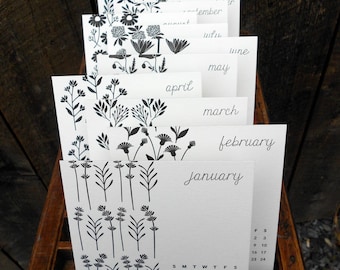 Items similar to 2013 Letterpress Desk / Wall Calendar - The Adventure