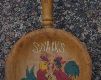 Vintage Rooster Snack Serving Platter, 1950