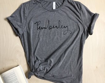 Pemberley T-shirt - Jane Austen - Pride and Prejudice - screen printed - womens size Small-2XL