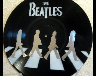 The Beatles Stencil on Vinyl Record