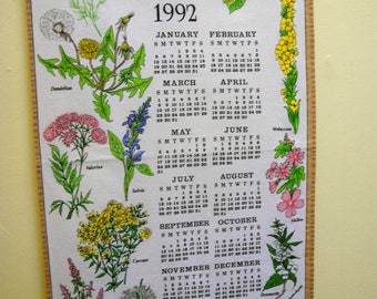 Kitschy 1992 Calendar Towel