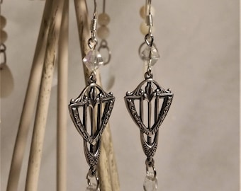 Elven earrings filigree silver
