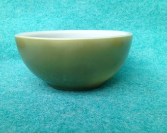 Fire-King Glass Fired-On Colors Chili Bowl Avocado Green