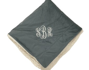 Monogrammed micro sherpa throw, Personalized Blanket, College Blanket, Monogrammed Throw, Personalized Graduation Gift, Off to college gift