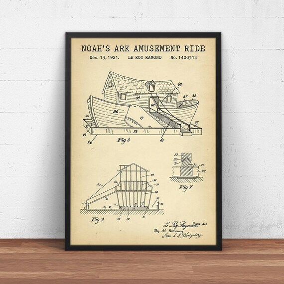 Noah's Ark Amusement Ride Patent Print Kennywood Park