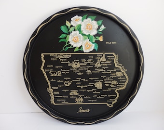 Souvenir Plate or Tray of the State of Iowa.