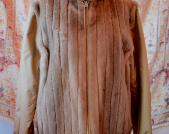 Vintage 1980s Fur Zip-up Jacket