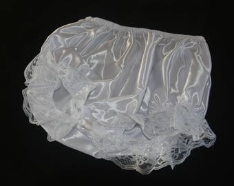 EE 23 - Soft satin big silky panties, frilly & lacy sissy wear, to 38" waist, Sissy Lingerie